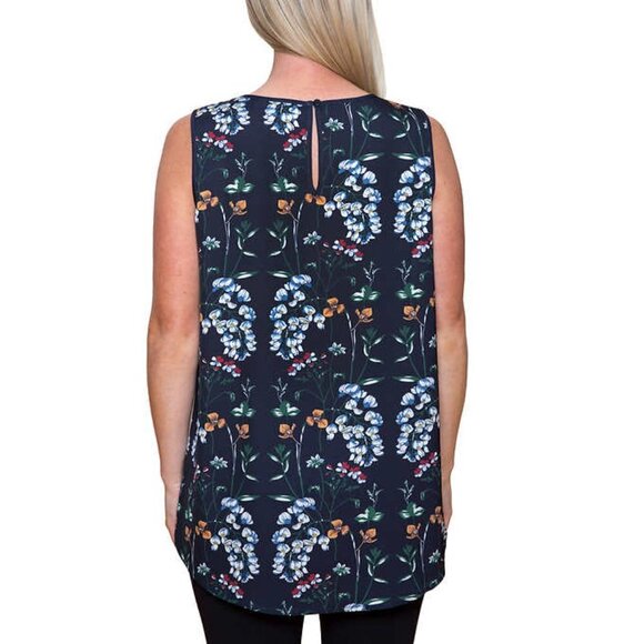 NWOT Mario Serrani High Low Tank Top | Black white - Picture 10 of 13